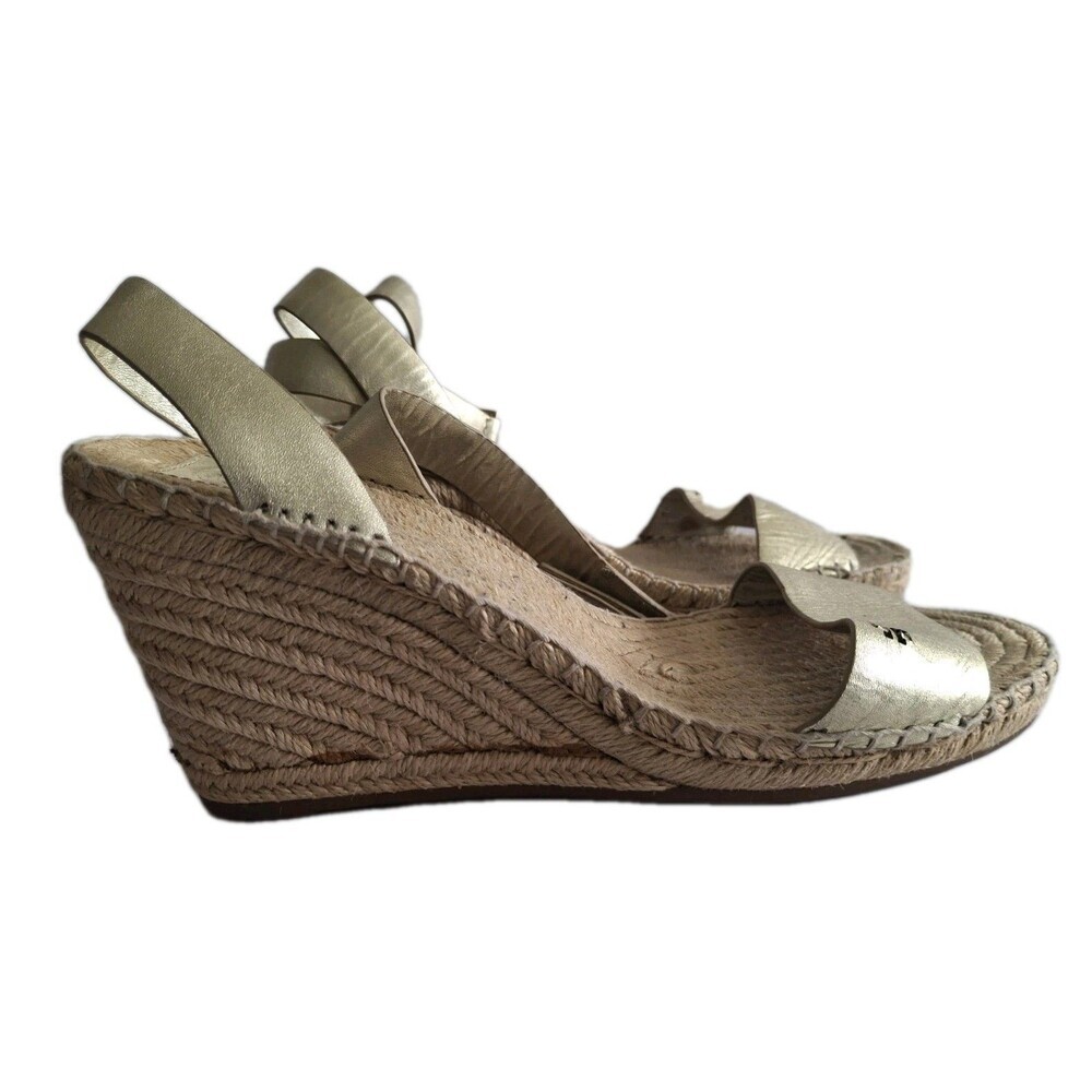 Tory Burch Espadrille Wedge Ankle Strap Sandals Bima 2 Size 11M Coastal Designer